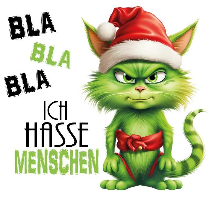 MOTIV GREEN CAT / ICH HASSE MENSCHEN.... ArtNr.: TD
