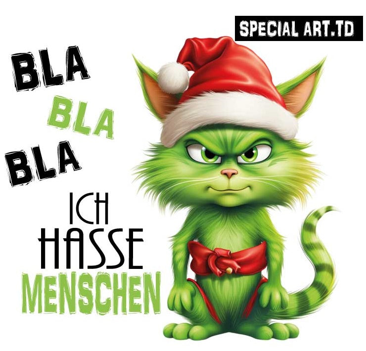 MOTIV GREEN CAT / ICH HASSE MENSCHEN.... ArtNr.: TD