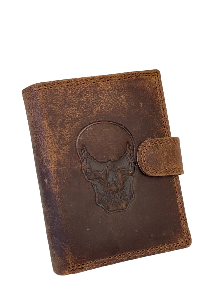 Leder Portemonnaie Totenkopf