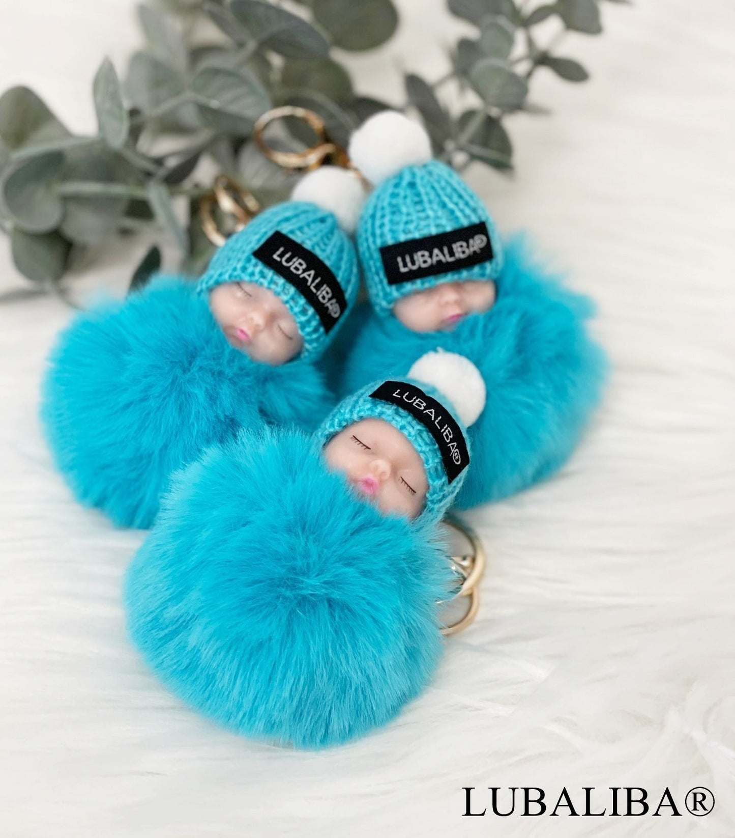 ORIGINAL LUBALIBA® Deko/Baby"CRYSTAL" Anhänger Schlüsselanhänger/Türkis