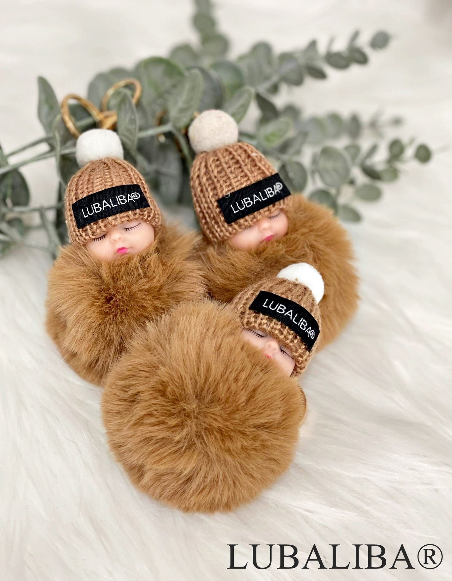 ORIGINAL LUBALIBA® Deko/Baby"COOKIE" Anhänger Schlüsselanhänger/Karamell