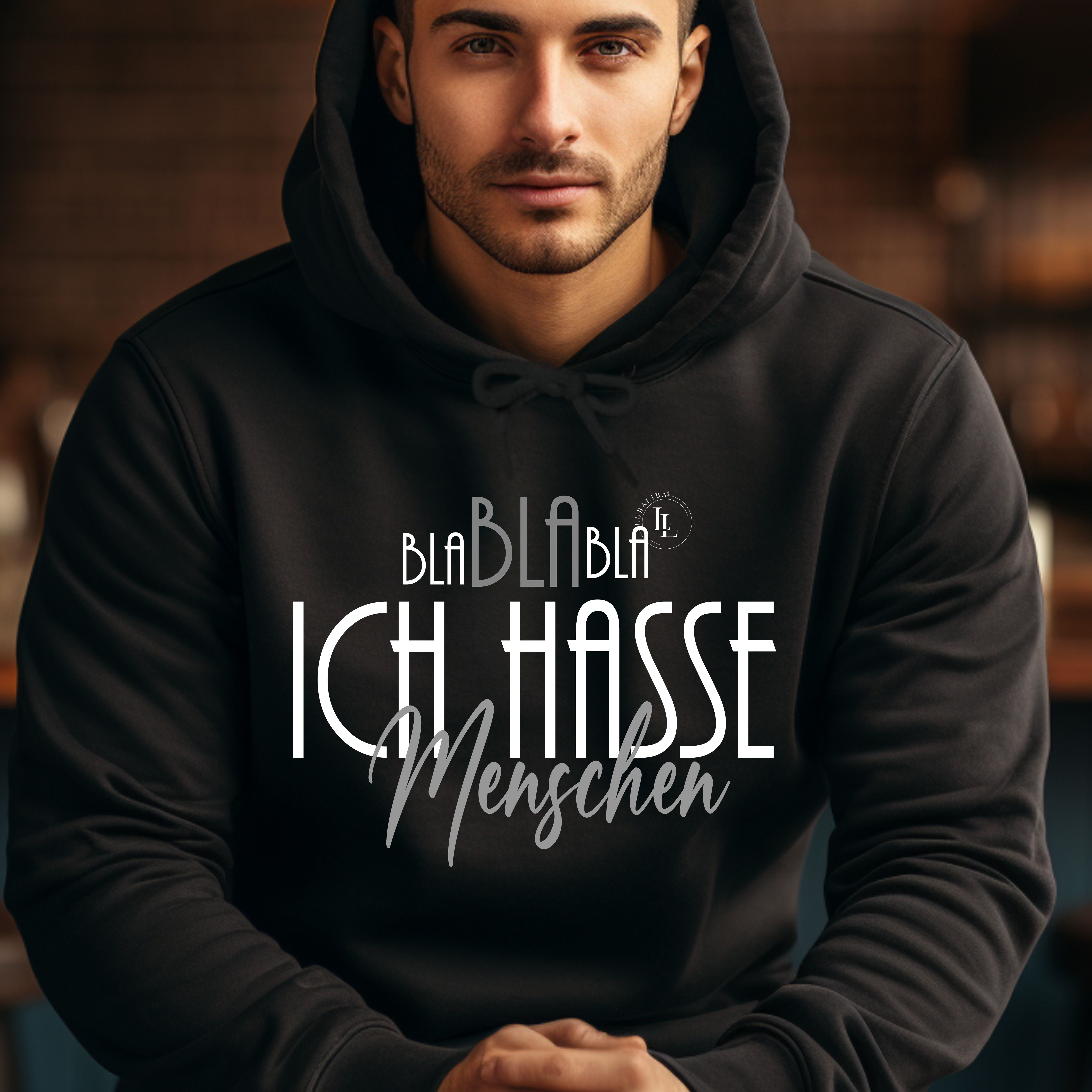 Ich hasse Menschen · Unisex Bio Hoodie