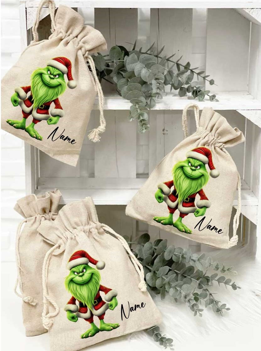 Jute Säckchen Weihnachten MR-GREEN/mit Wunschname