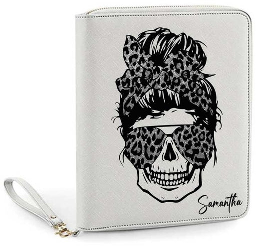 Organizer/Grau TOTENKOPF mit Wunschnamen