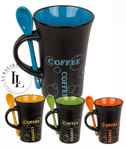 Coffee Tasse mit Löffel - Farbwahl