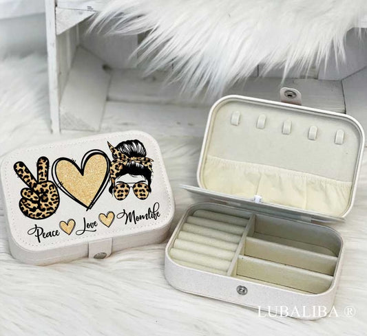XL GLITTER Schmucketui ♡PEACE♡LOVE♡MOMLIFE♡