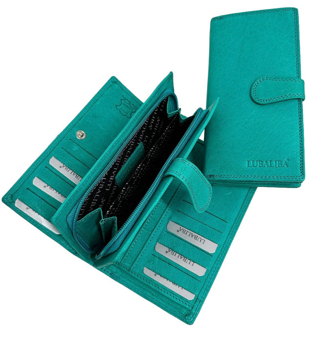 Portefeuille LUBALIBA® EN CUIR VÉRITABLE AUGUST MINT