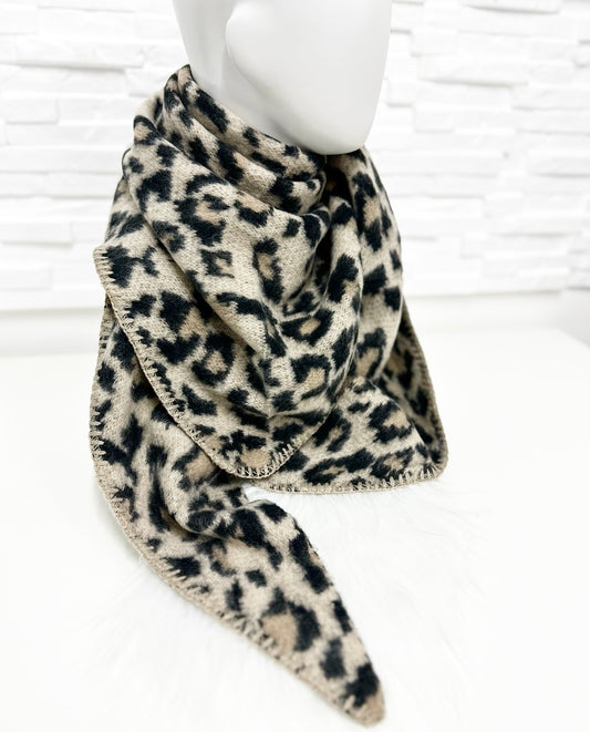 Dreieckstuch XXL  LEO STYLE-BEIGE
