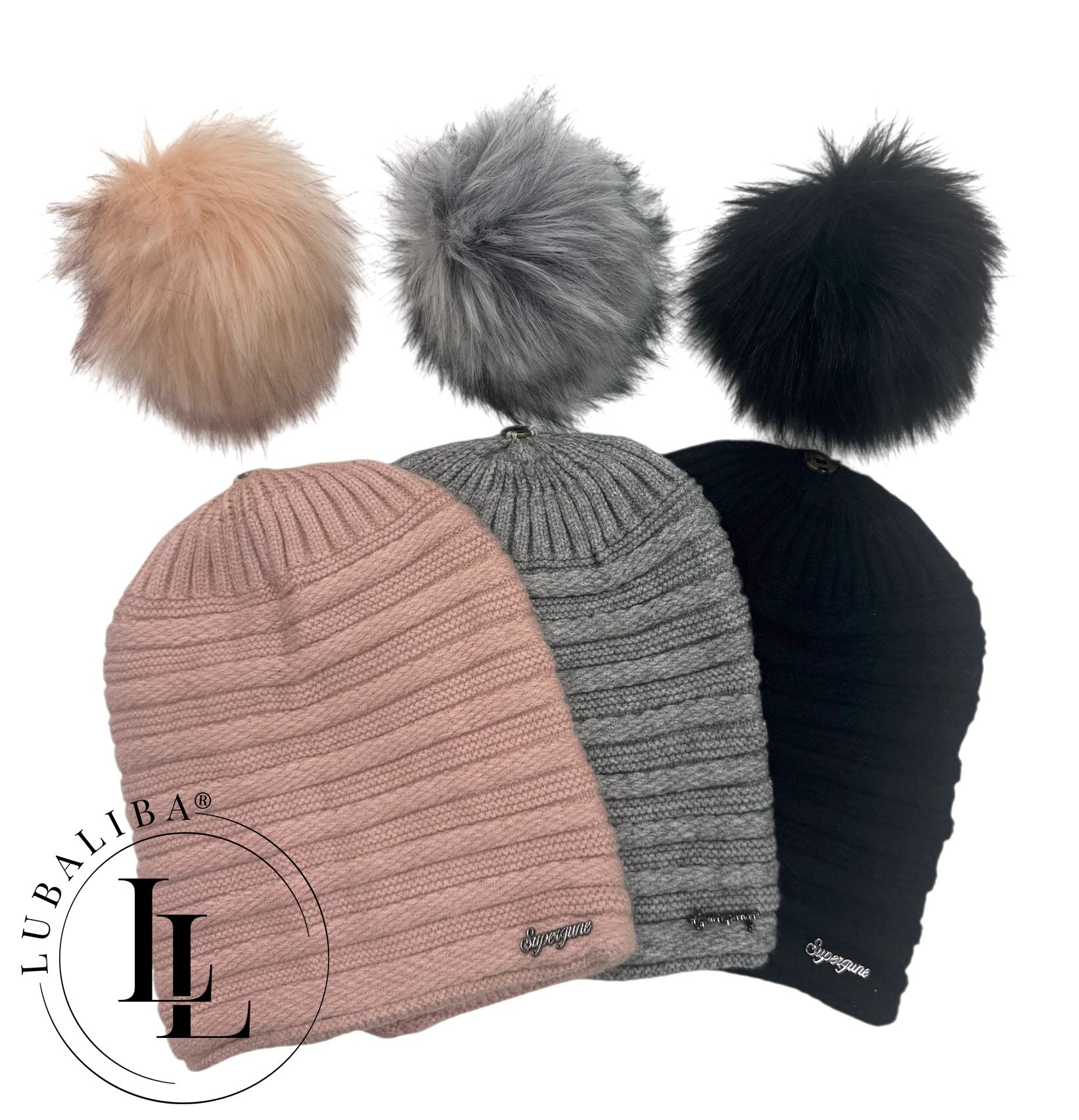 Kuschlige Wintermütze mit abnehmbaren Bommel - Farbwahl