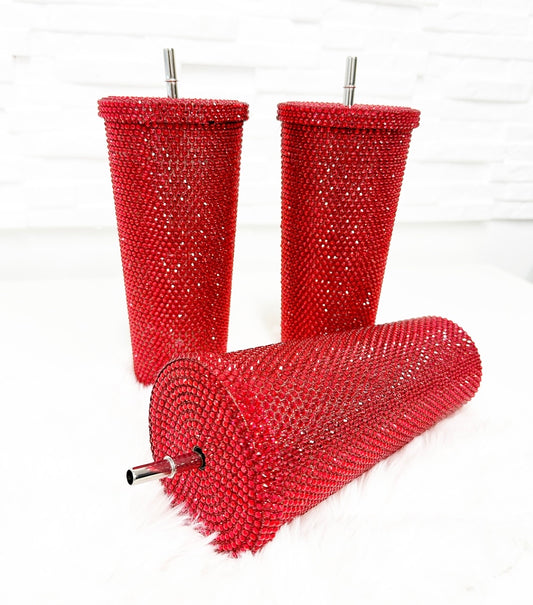 LUBALIBA® STRASS EDELSTAHL/THERMOBECHER-ROT