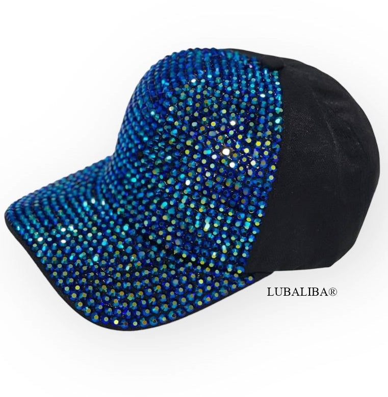 Cap/schwarz Blau Strass