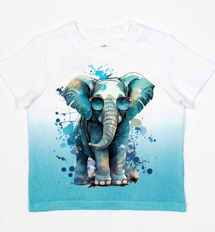Baby T-SHIRT-weiß/türkis mit WUNSCHMOTIV♡LIVE♡
