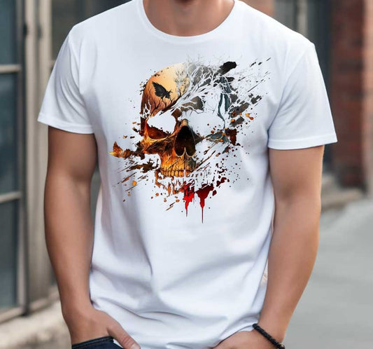 T-Shirt/weiß TOTENKOPF/EMMO