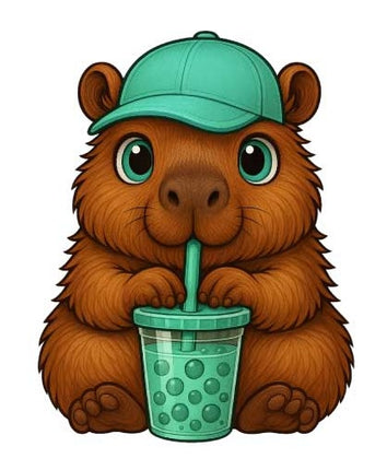 Motiv " CAPYBARA Boy BubbelTea Türkis " ArtNr.: AAS