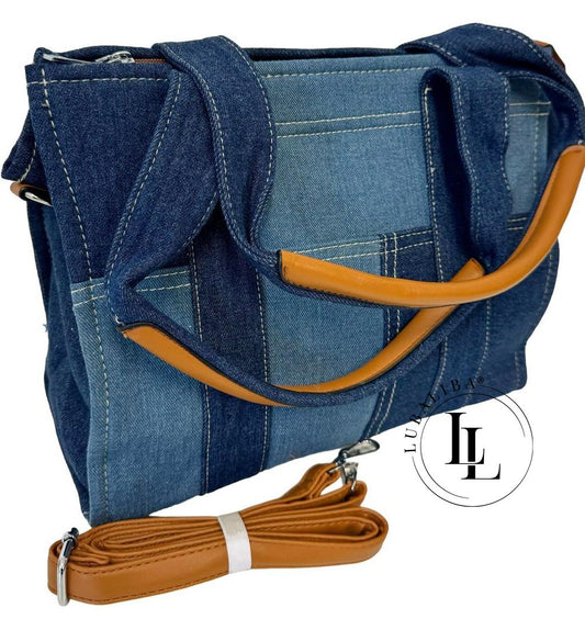 Jeans- Style Handtasche Tasche Blau