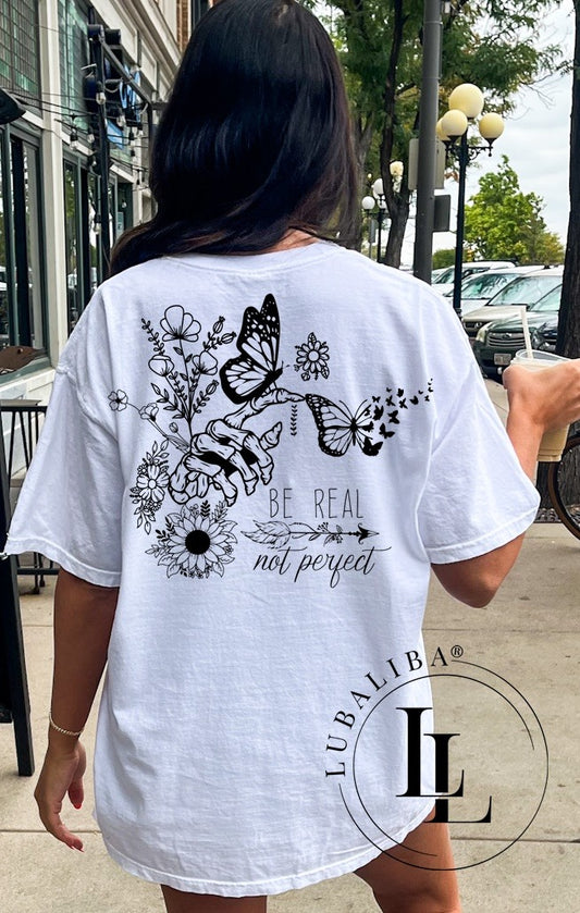T-Shirt Weiss " Be real " Art.: DAM
