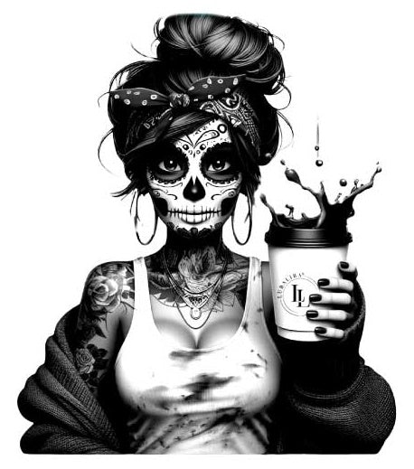 Motiv " Shadow Skull Coffee Girl " ArtNr.: DQUS