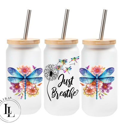 Milchglas " Flowers Butterfly Just Breathe" ArtNr.: DIF