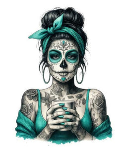 Motiv " Skull Girl Türkis " ArtNr.: DMT