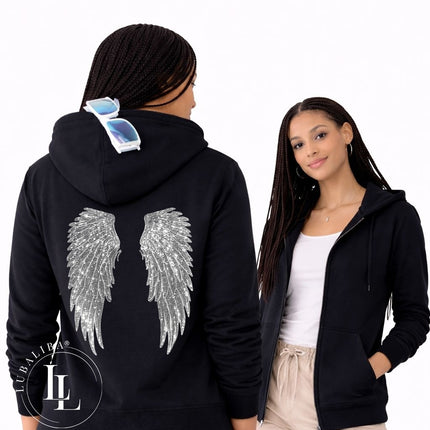 Unisex Kapuzenjacke Farbwahl " Engelsflügel Silber Pearl " MotivNr.: DOZ