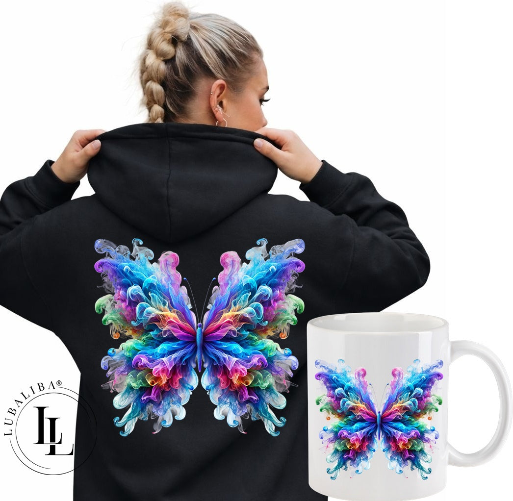 Unisex Hoodie Farbwahl " Wonderfly Jana Rainbow " MotivNr.: DPE