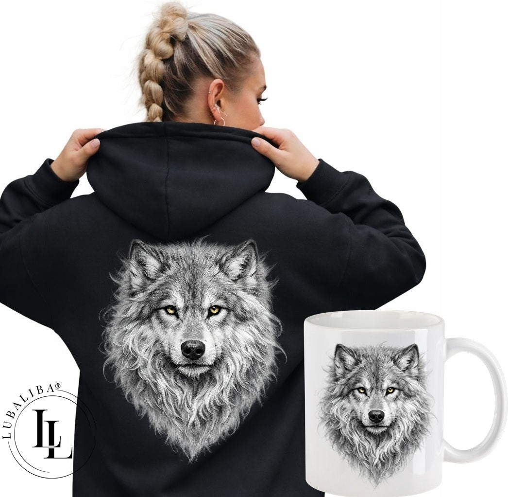 Unisex Hoodie Farbwahl " Black Wolf " MotivNr.: DPL
