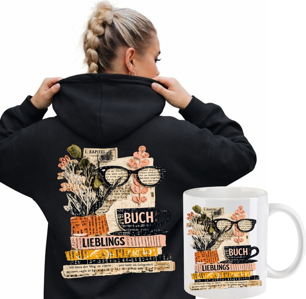 Unisex Hoodie Farbwahl " Lieblingsbuch " MotivNr.: DPM