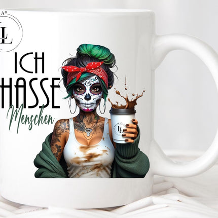 Ich Hasse Menschen Tasse Keramik Motiv: DVJ