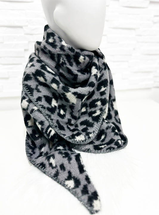 Dreieckstuch XXL  LEO STYLE-GRAU