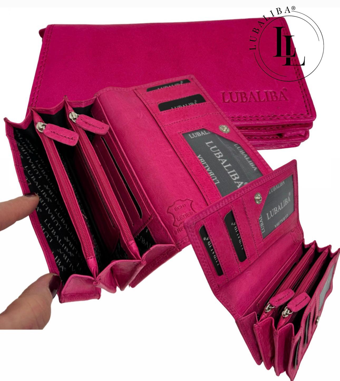 LUBALIBA®  ECHT LEDER Portemonnaie FEBRUAR/Pink