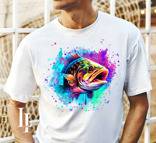 T-Shirt Weiss " Galaxy Fish " Art.: HAW