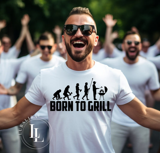 T-Shirt Weiss " Born to Grill " Art.: HMG