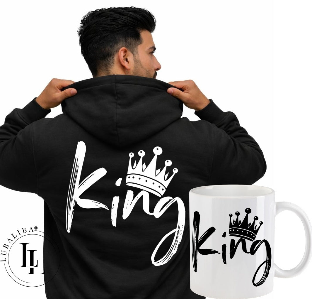 Unisex Hoodie Farbwahl " King / Queen" MotivNr.: HTR/DTS Paaroufit