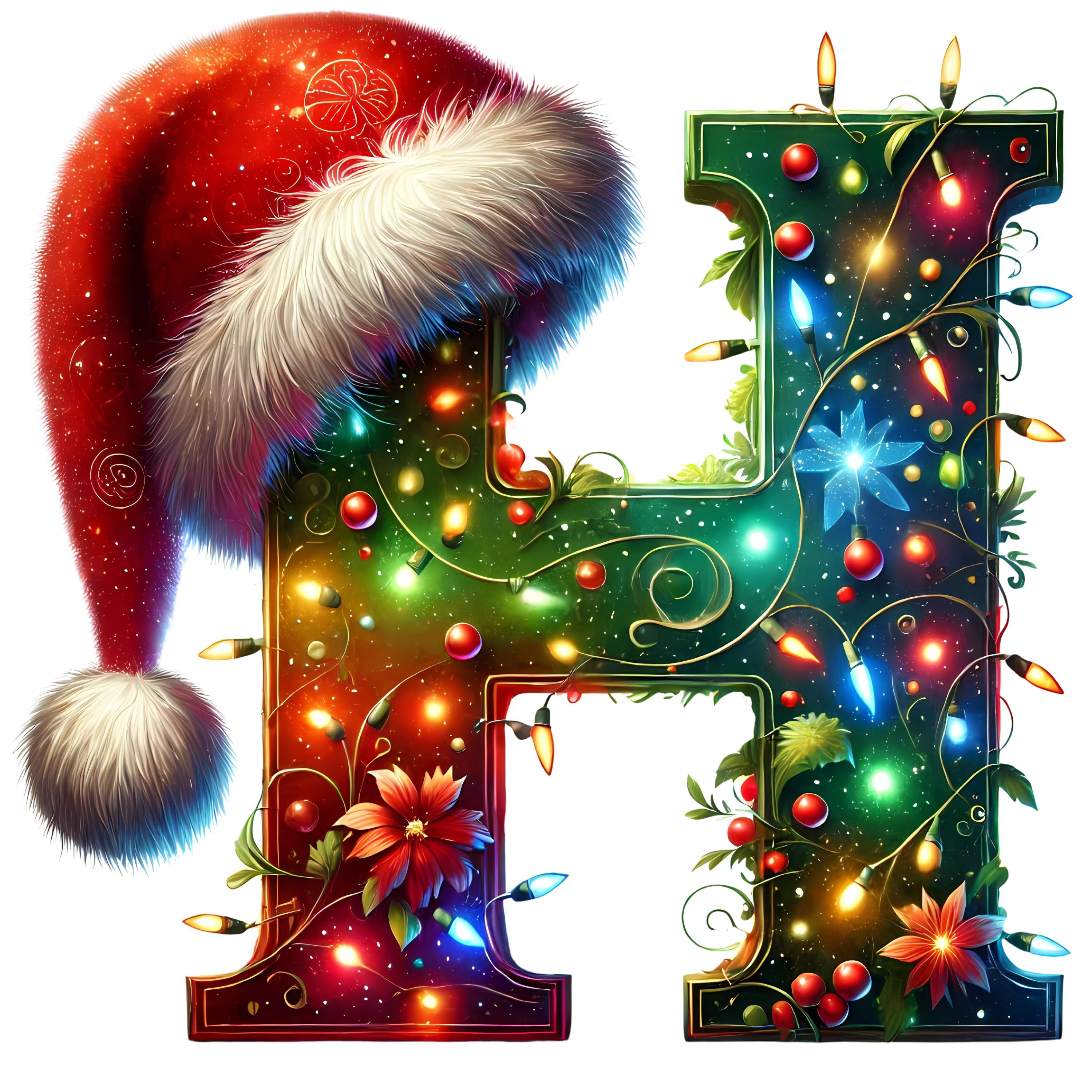 Motive " Christmas  BUCHSTABEN Grün " Buchstaben Auswahl für Druck