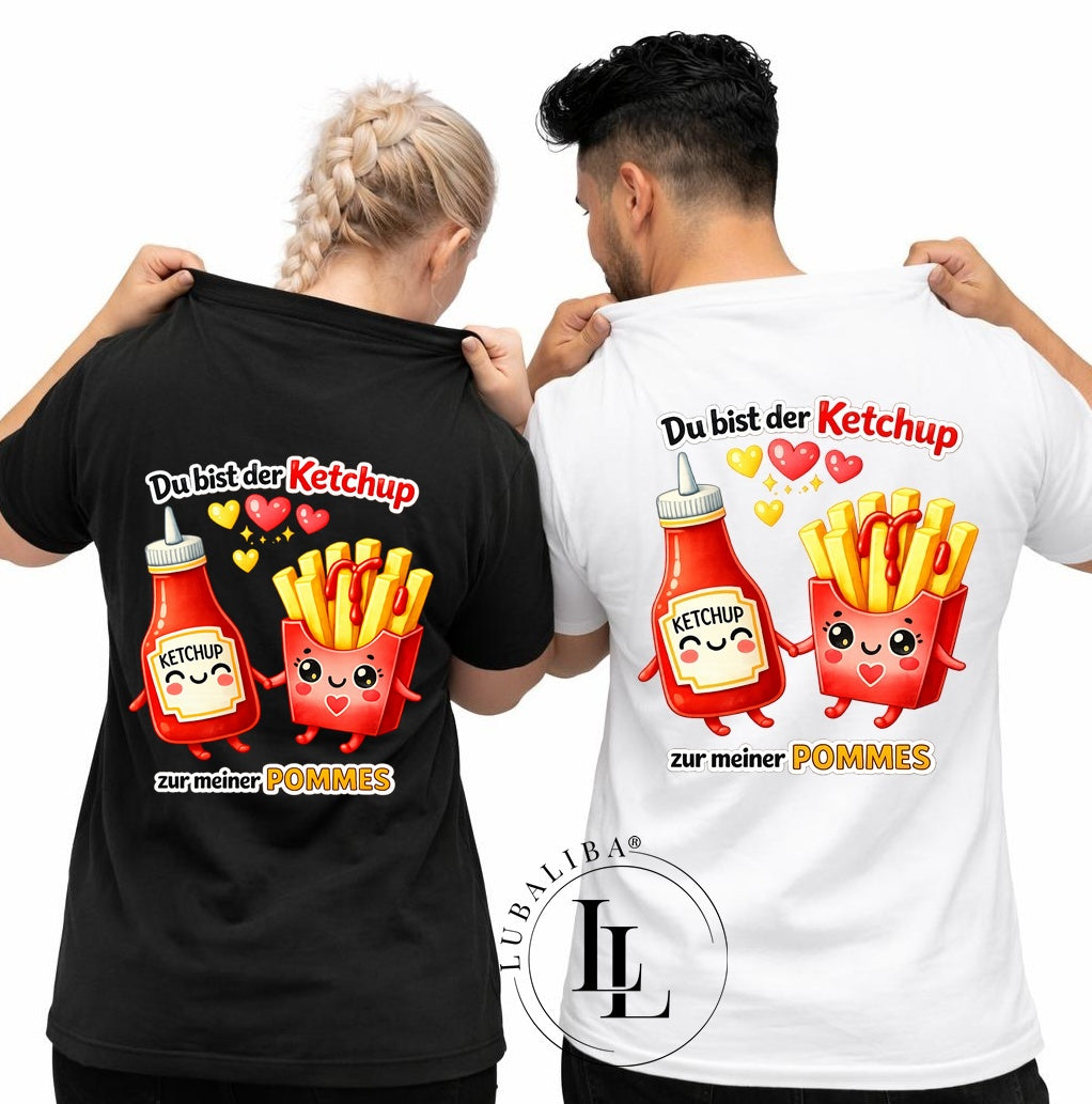 Unisex T-Shirt Farbwahl Snackies - mit du bist der Ketchup "LFH"