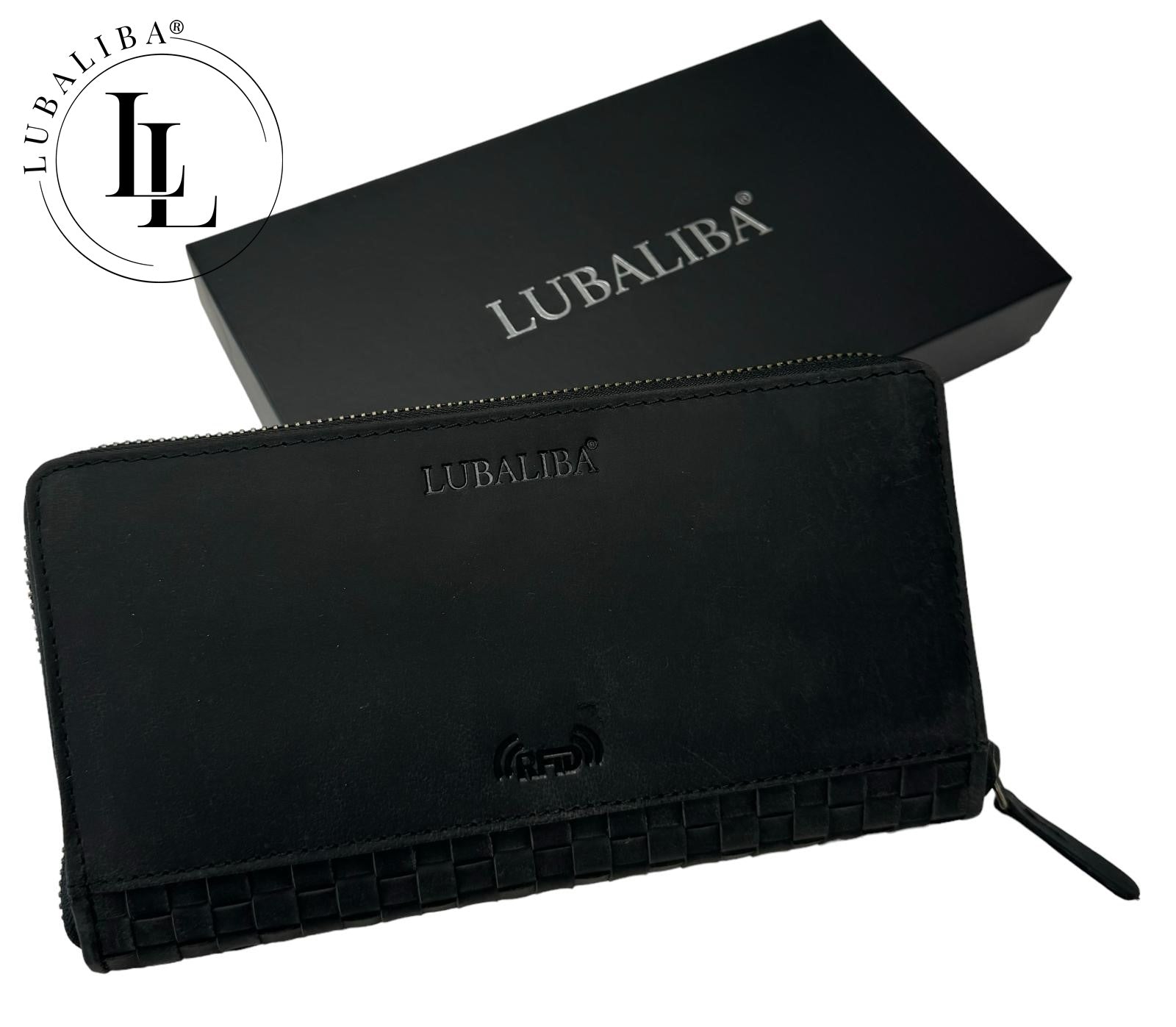 Portefeuille Lubaliba "Sienna" en cuir véritable