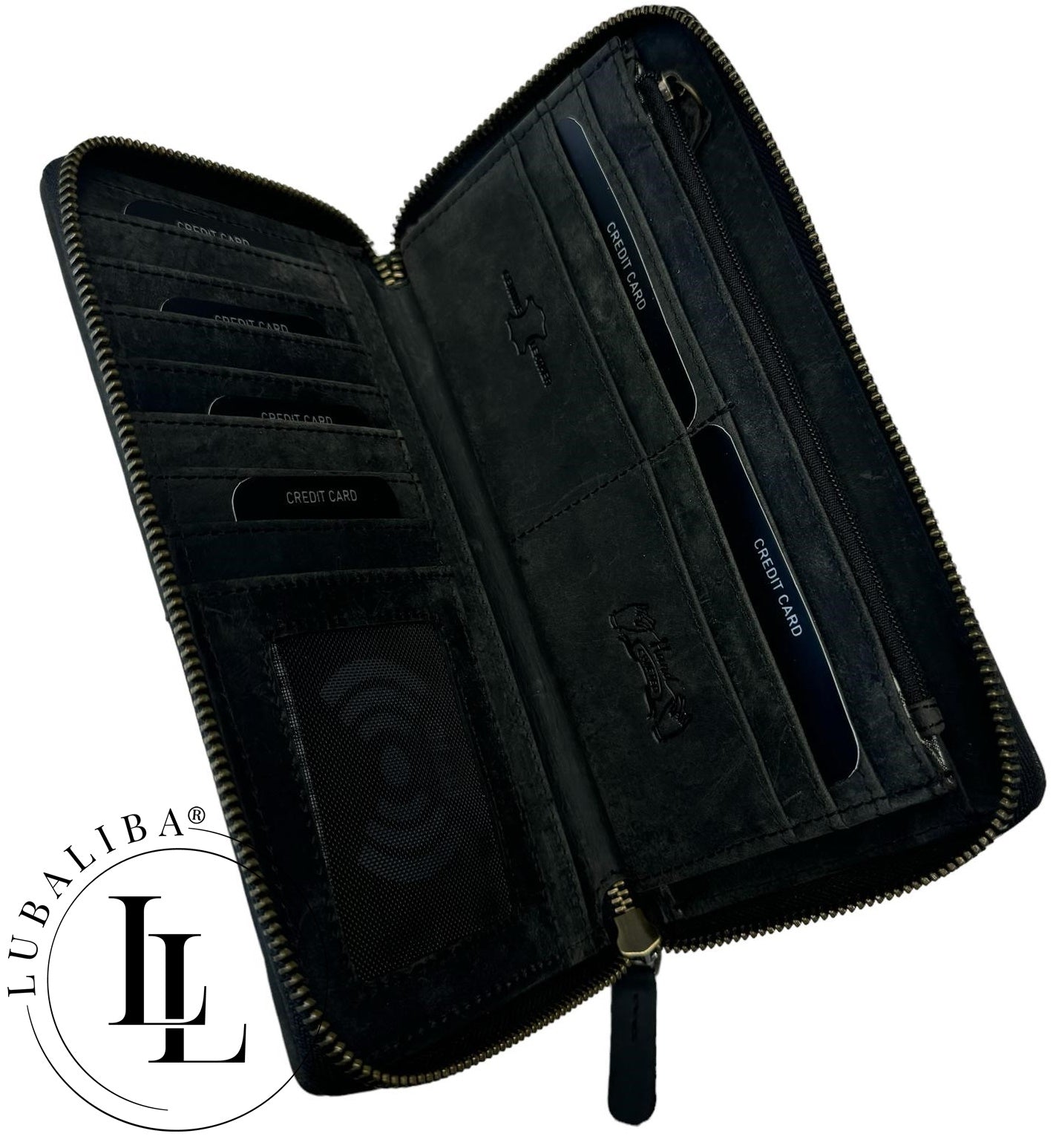 Portefeuille Lubaliba "Sienna" en cuir véritable