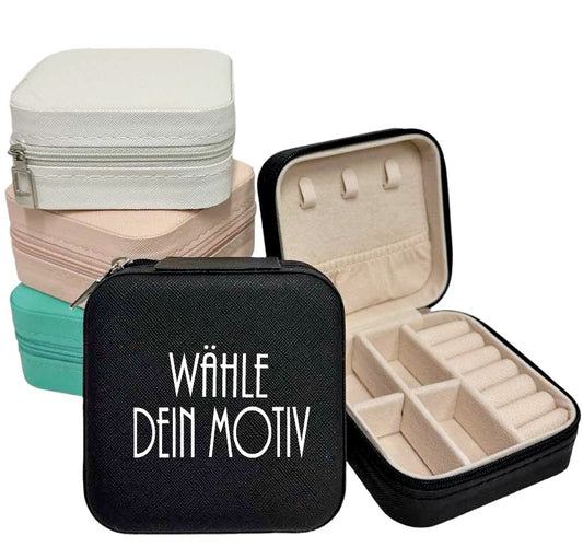 Edles Schmucketui in 4 Farben erhältlich / optional mit Wunschnamen / Motiv CREATLIBA