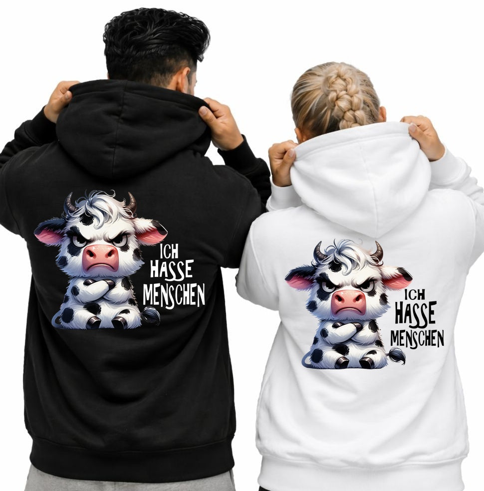 Unisex Hoodie Farbwahl "Ich Hasse Menschen" - Kollektion Motivwahl