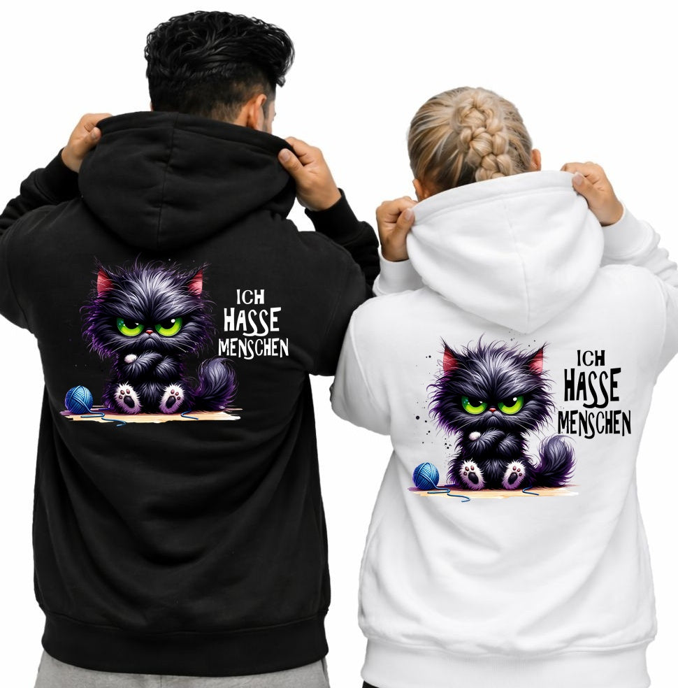 Unisex Hoodie Farbwahl "Ich Hasse Menschen" - Kollektion Motivwahl