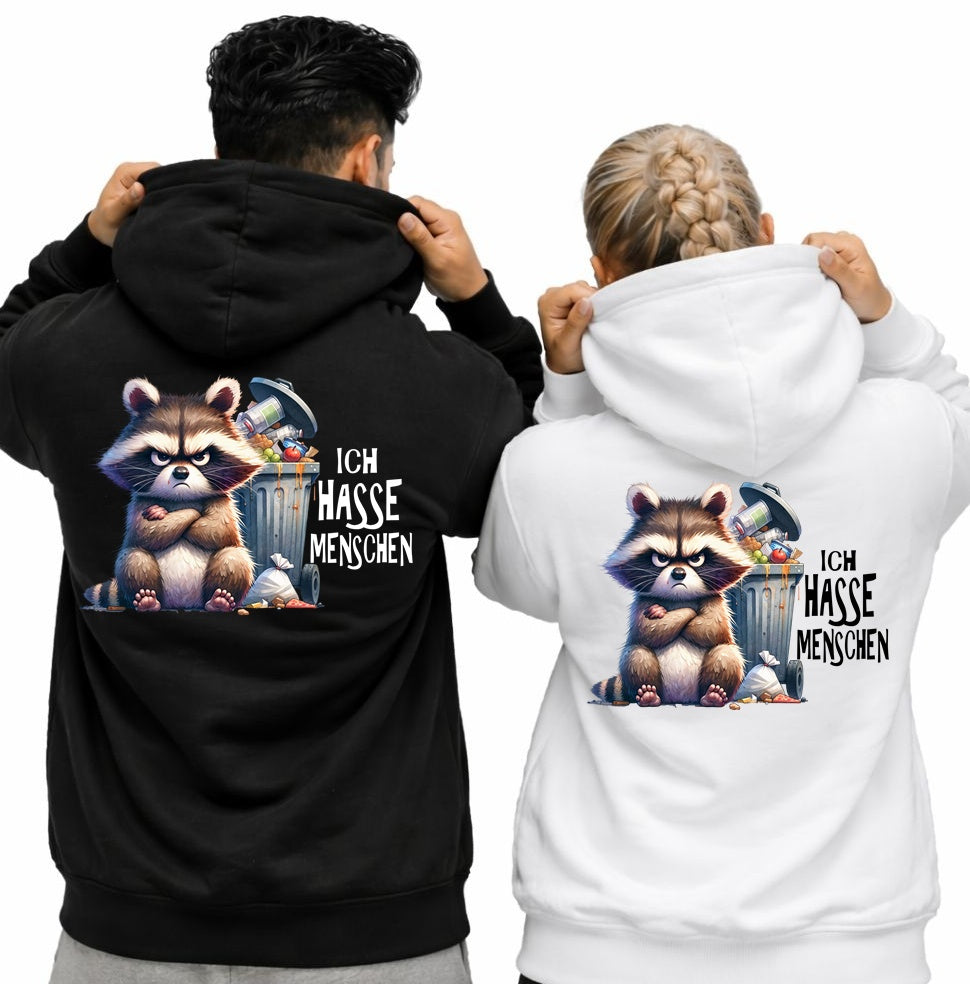 Unisex Hoodie Farbwahl "Ich Hasse Menschen" - Kollektion Motivwahl
