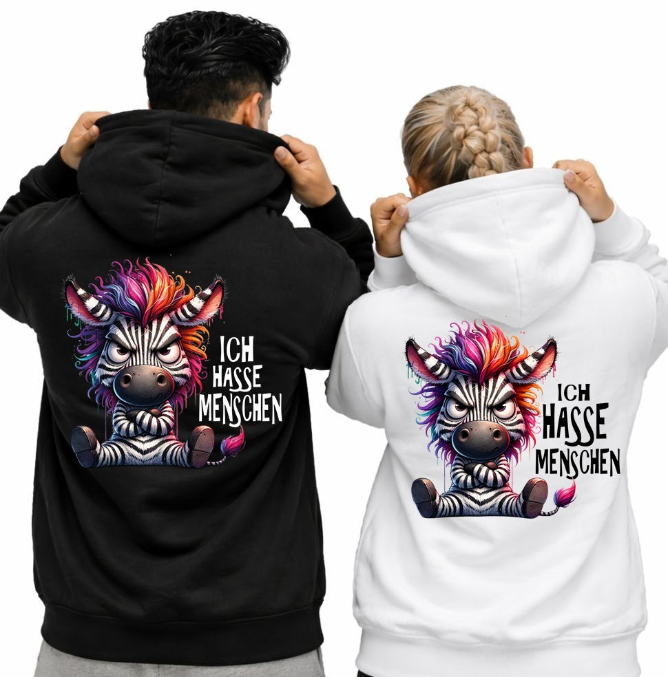 Unisex Hoodie Farbwahl "Ich Hasse Menschen" - Kollektion Motivwahl