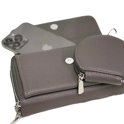 PERMA-SERIES Étui portefeuille élégant pour téléphone portable, sac à bandoulière 3 en 1 en 19 couleurs