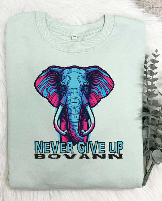 BOVANN ☆Never Give Up☆ Sweatshirt/Light Mint