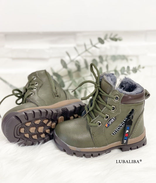 Winter Boy/Olive Kinderschuhe Boots gefüttert