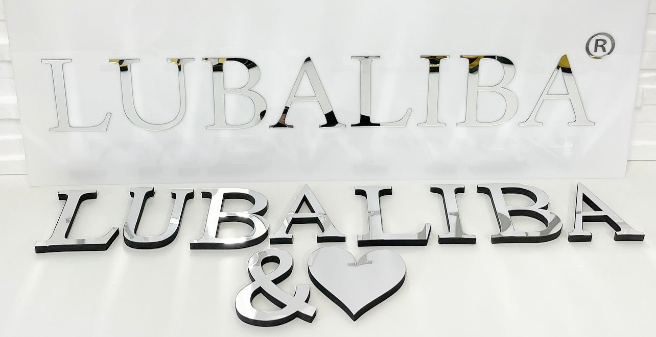 Acryl Spiegel Buchstaben Deko 3D/Silber