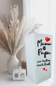 "Mama & Papa schwarz/rot wir haben euch lieb"