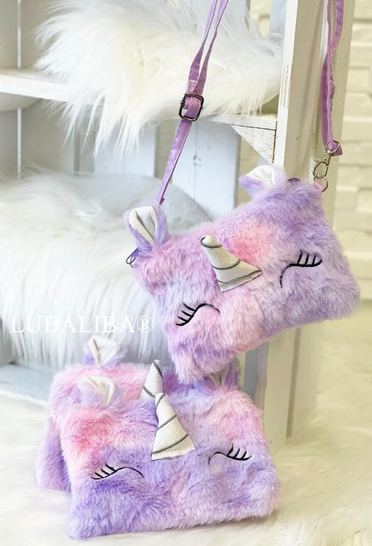 Süße Glitter "EINHORN"RAINBOW/LILA Kinder Handtasche