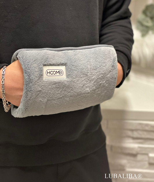 Elektrische Handwärmer/Fußwärmertasche mit weichem Plüschfutter-GRAU