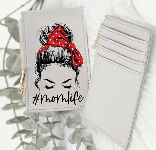 Kartenetui MOMLIFE Wimper Style Grau/Rot